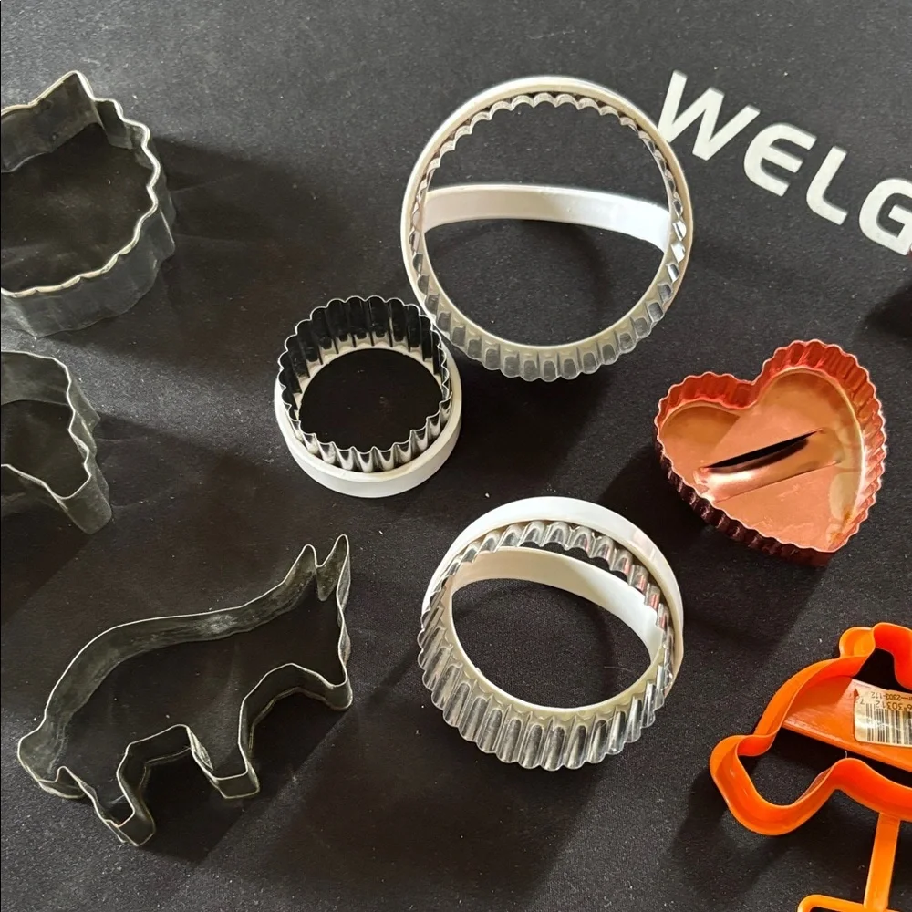 Assorted Cookie Cutters - Black, White & Copper Tones